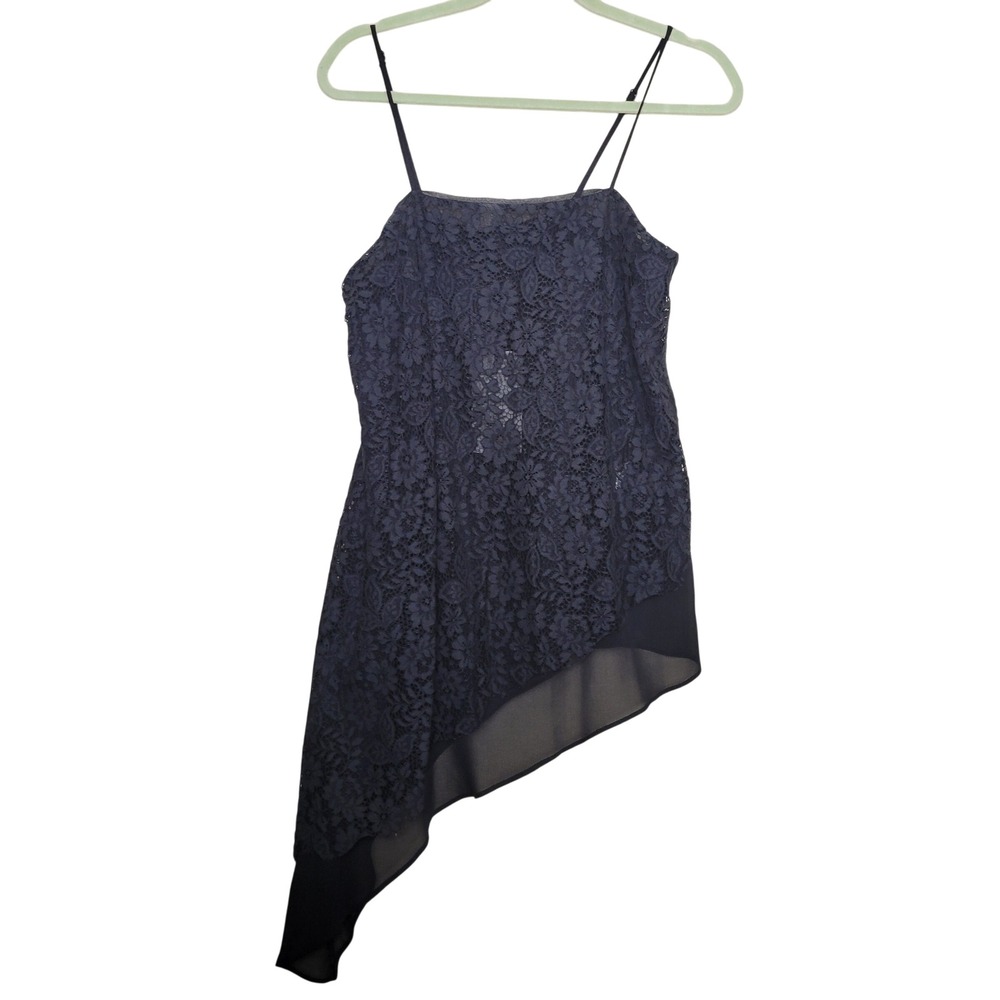 Zaraโ Navy Blue Floral Lace Asymmetrical Camisole Top NWT Size M